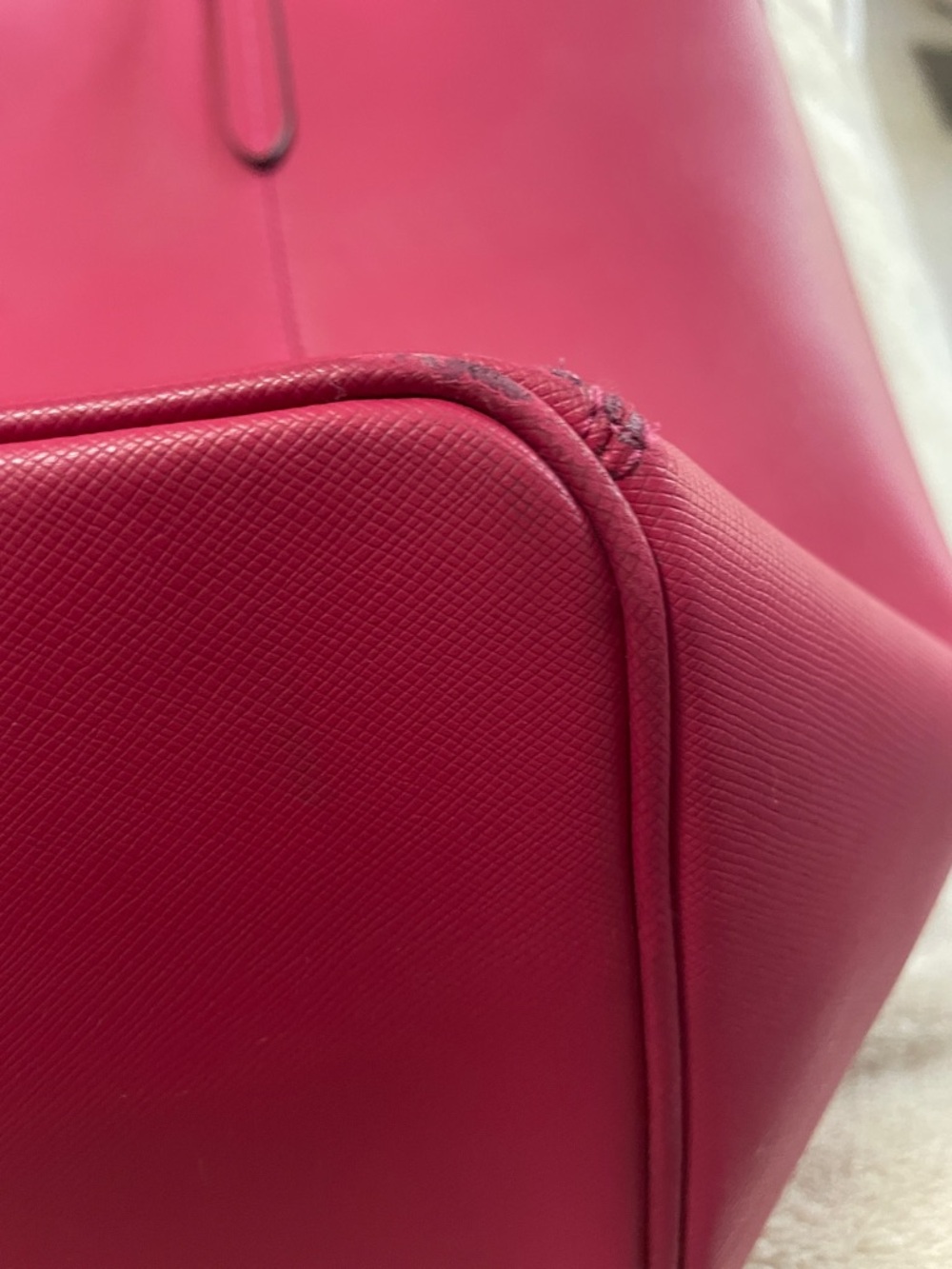 COACH Cherry Red Leather Tote with Signature Charm - Picture 16 of 16